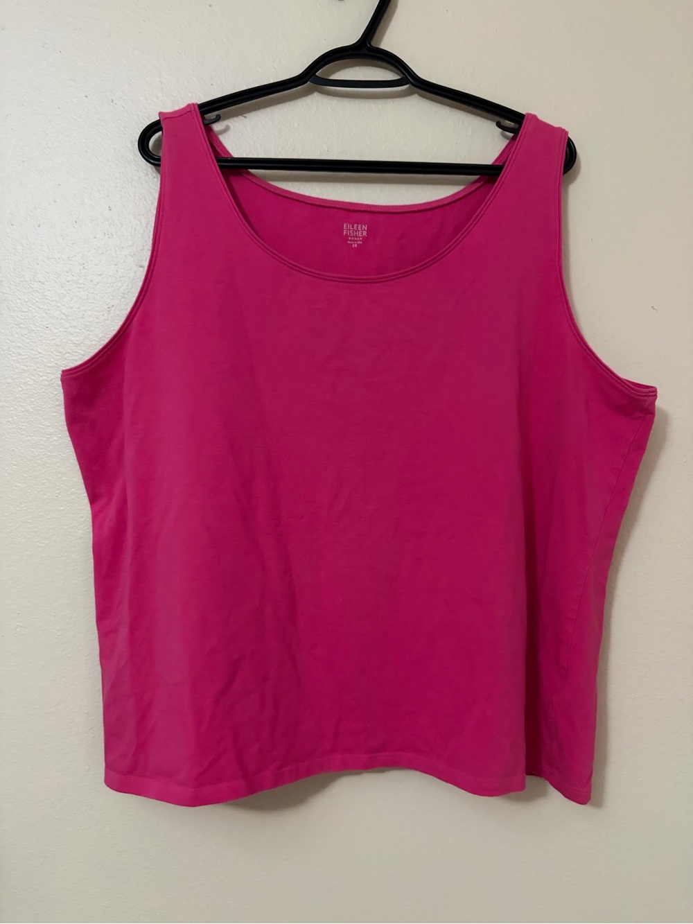 Eileen Fisher Scoop Neck Tank Top in Bright Fuchsia 2X